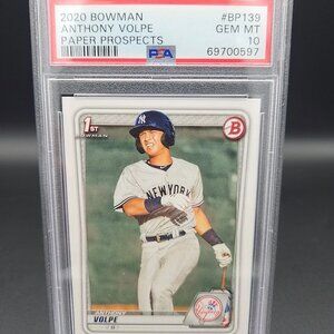 2020 Bowman 1st Paper Prospects Anthony Volpe #BP-139 New York Yankees PSA 10